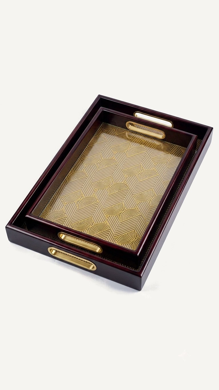 Gold diamond serving tray